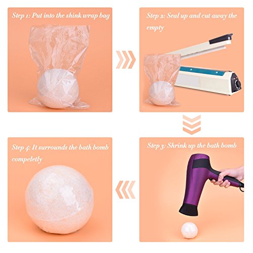 Senover 300pcs 6x6 Inch Clear PVC Shrink Wrap Bags for Soaps, Bath Bombs & Crafts