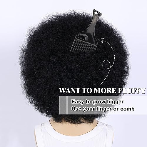 Black Afro Wig for Men & Women - 70s Disco Kinky Curly Costume