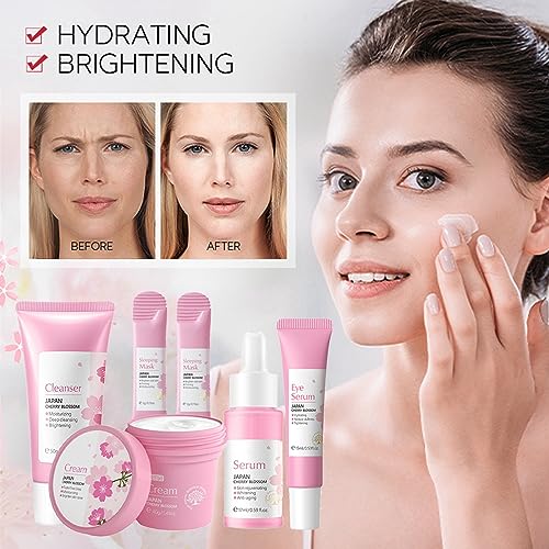 Cherry Blossom Skincare Set for Teen Girls - Moisturizing Gift Pack with Face Serum & Masks