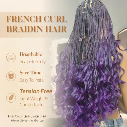 French Curl Braiding Hair 16 Inch Loose Wavy Synthetic Crochet Extensions