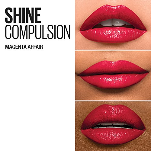 Maybelline New York Magenta Affair Shine Compulsion Lipstick 0.1 oz - Oil-In-Stick, High Shine & Pigment