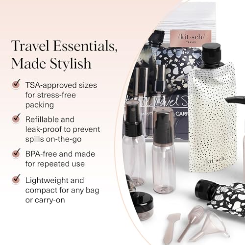 Kitsch 11-Piece TSA-Approved Travel Toiletry Containers Set