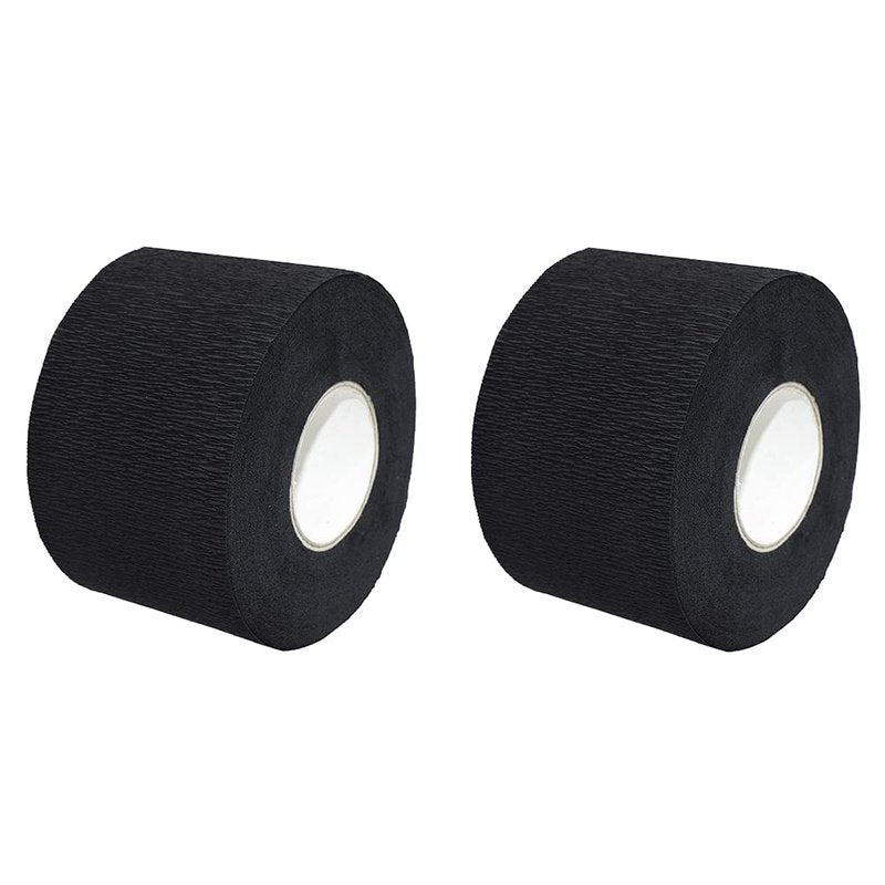 2 Rolls Barber Neck Strips Disposable Strentchy Paper Neck Bands Hairdressing Stretchy Wrap Barber Accessories for Salon Haircutting Styling (Black)
