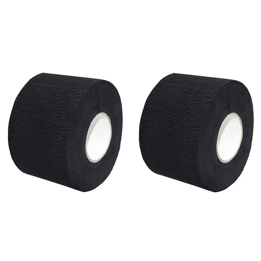 2 Rolls Barber Neck Strips Disposable Strentchy Paper Neck Bands Hairdressing Stretchy Wrap Barber Accessories for Salon Haircutting Styling (Black)