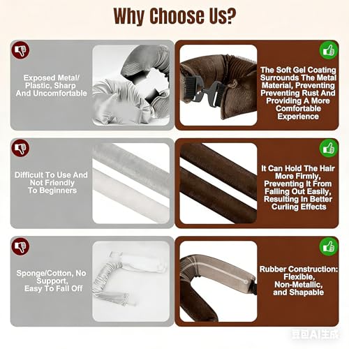 Heatless Curls Set - 5pcs Satin Scarf Hair Curler with Rollers