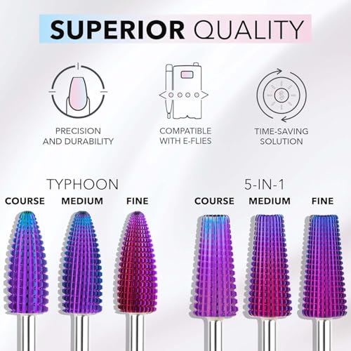 Kiara Sky 5-in-1 Fine Drill Bit - Purple Carbide Bit for Nails
