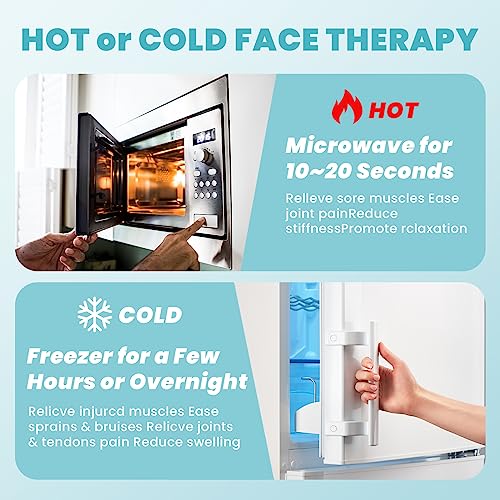 RelaxCoo Ice Face Eye Mask – Green Dual-Temp Gel Cold/Hot Pack for Dark Circles & Headache Relief