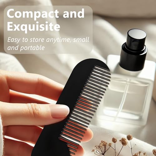 Portable Metal Beard Comb - Lightweight Zinc Alloy Pocket Grooming Tool