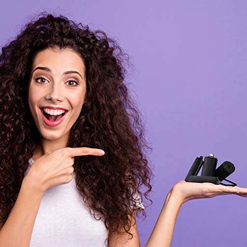 WILLBOND 40 Pcs Black Satin Foam Hair Rollers with Clips