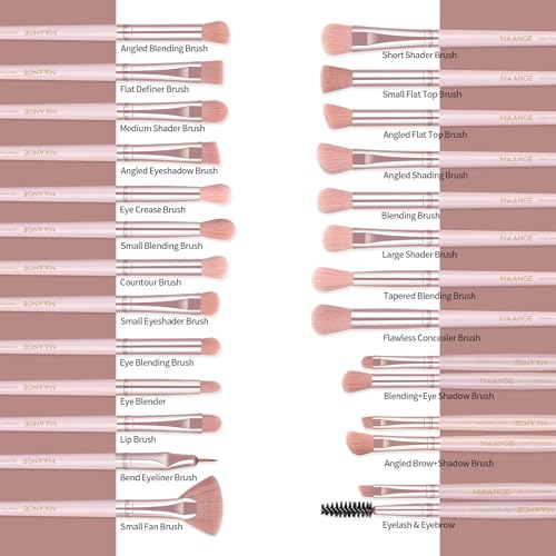 MAANGE 30-Piece Professional Makeup Brush Set with Case - Soft Synthetic Brushes for Flawless Application