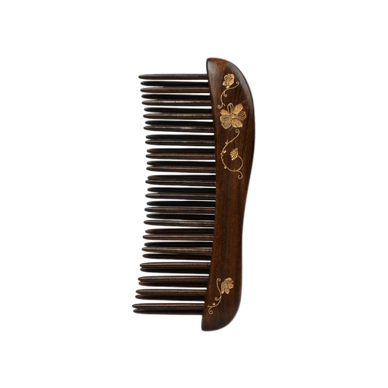 Handmade Wooden Comb - Double-Row Teeth Design for Scalp Massage | 4.7" x 2" Natural Wood Comb