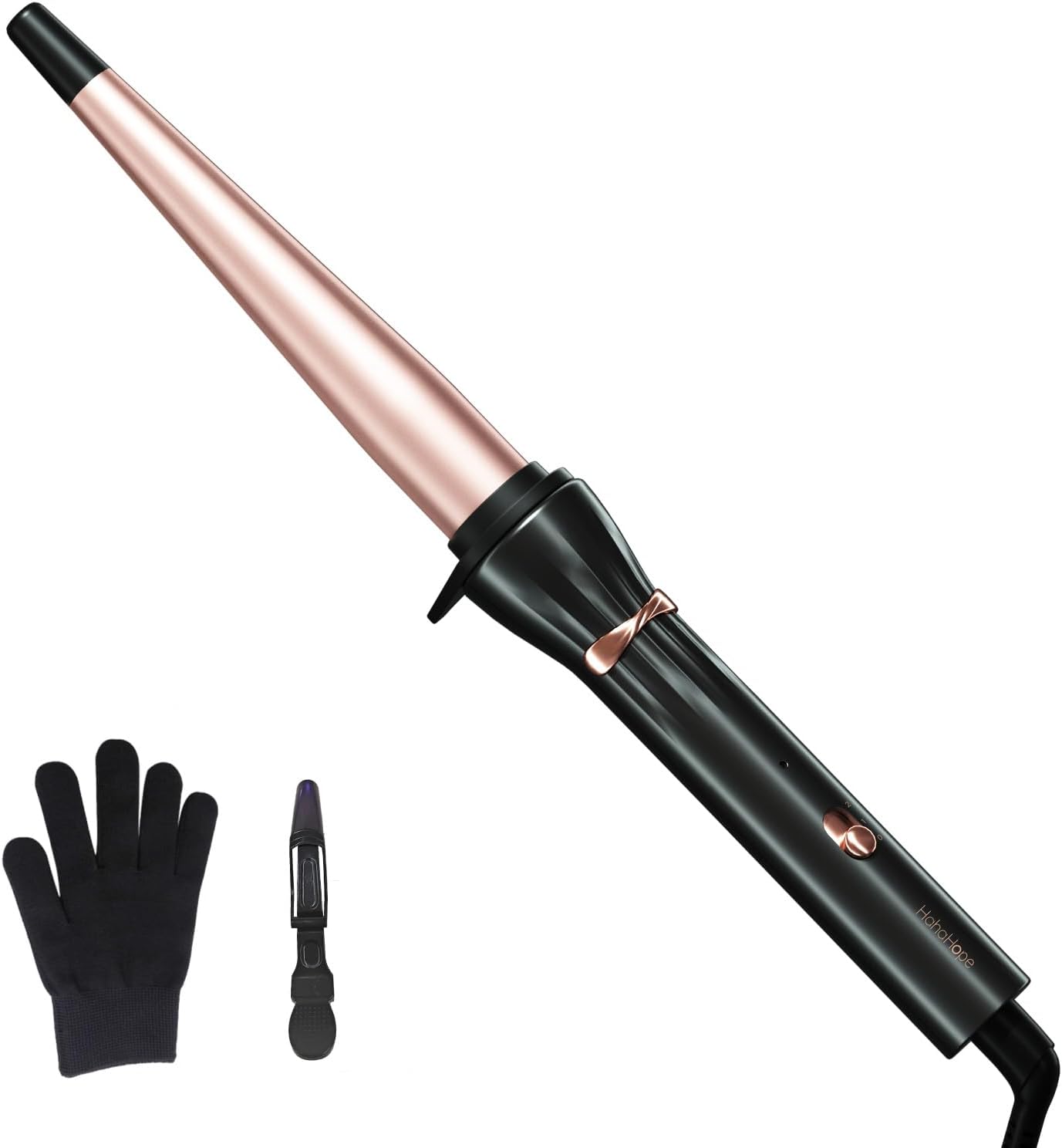 Curling Wand - 3/8 Inch Ceramic Tiny Curling Iron with Adjustable Temperature | Fast Heating for Short & Long Hair