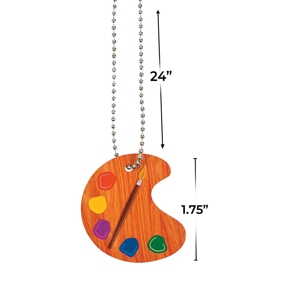 Fun Express Artist Paint Palette Necklaces - Paint Birthday Party Favors for Kids - Art Party Supplies - 12 pc