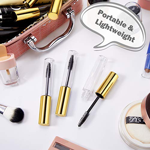 25-Piece 10ml Empty Mascara Tubes with Wands & Funnels - Gold Refillable