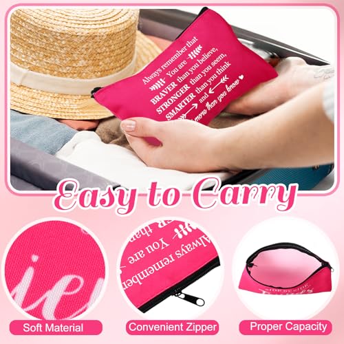 20 Pcs Inspirational Makeup Bags - 'You Are Brave' Cosmetic Pouch Bulk Gift