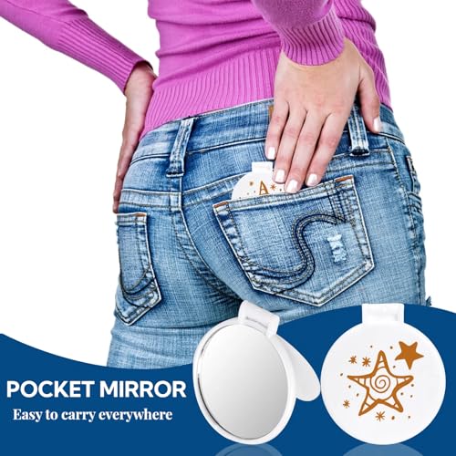 ZOOFOX 50-Piece Mini Round Makeup Mirrors, 2.7" x 2.4" for Travel