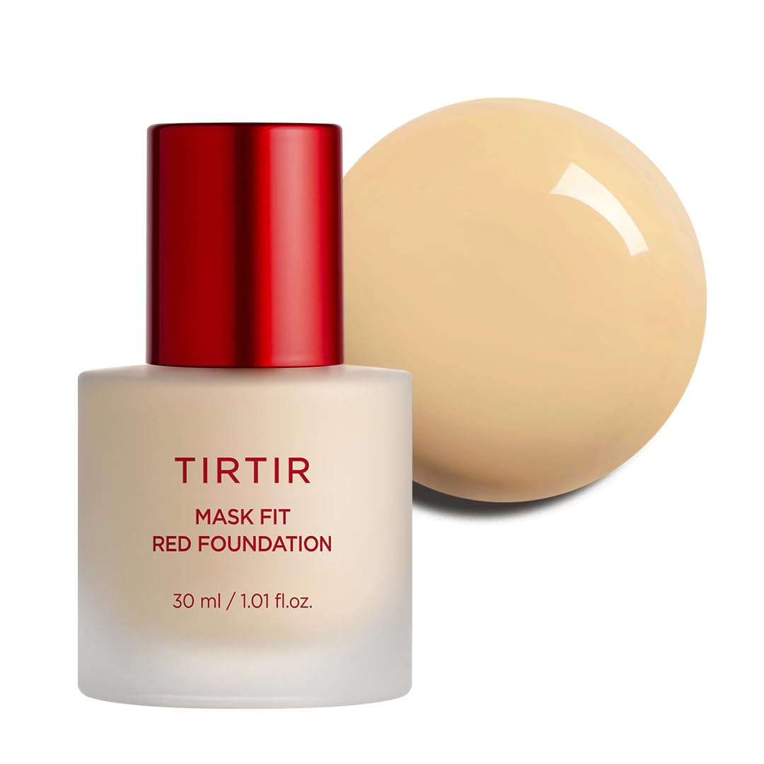 TIRTIR Mask Fit Red Foundation - Long Lasting Flawless Coverage, Hydrating & Pore-Blurring | #21N Ivory, 1.01 Fl Oz