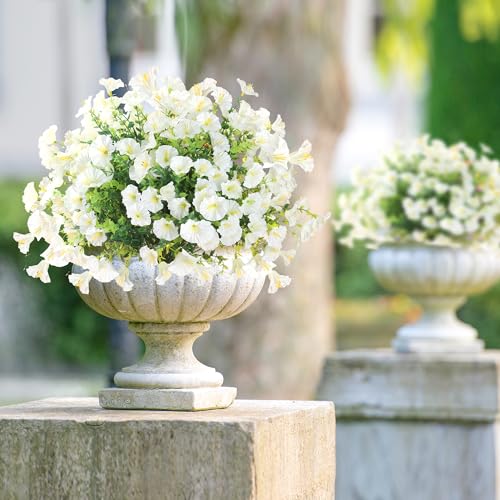 12 Bundles of UV Resistant Faux Morning Glory Flowers for Outdoor Decoration