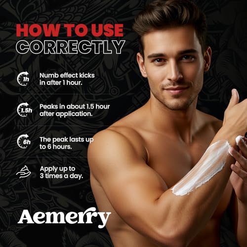 Tattoo Numbing CreamMaximum Strength: Numbing Cream for Tattoos, Extra Strength Numbing Cream - Up to 6 Hours Numbness for Multi-Purpose Use (White, 1.7 Ounce (Pack of 1))