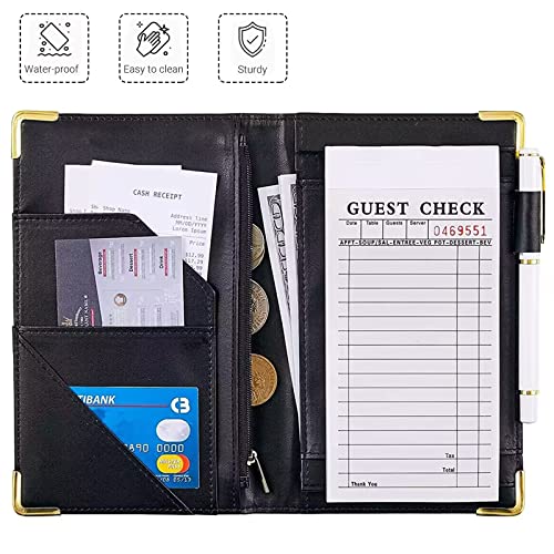 Halloween Waitress Server Book - PU Leather Organizer with Zipper Pocket