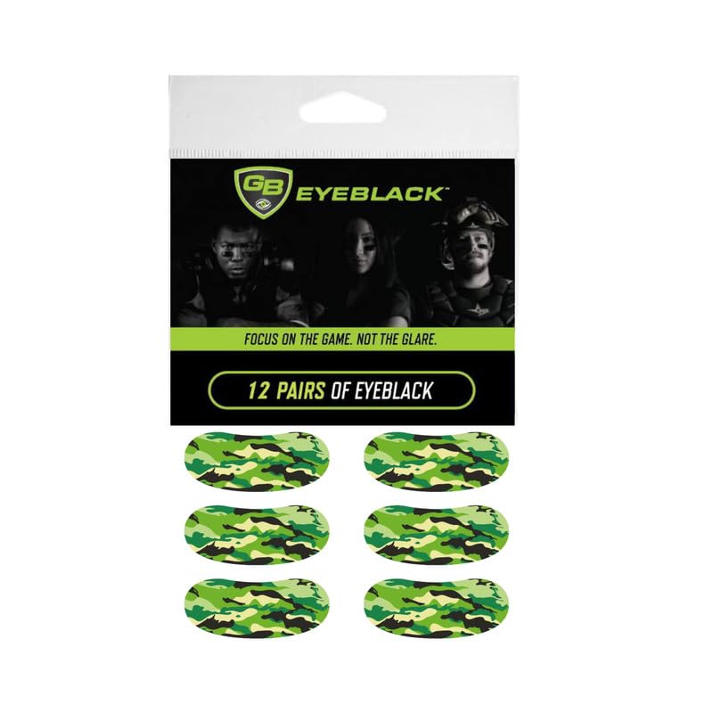 Breathable Eye Strips - Peel & Stick Athletic Eyeblack Stickers for Baseball, Football, Softball, Lacrosse | Black - 15 Pairs
