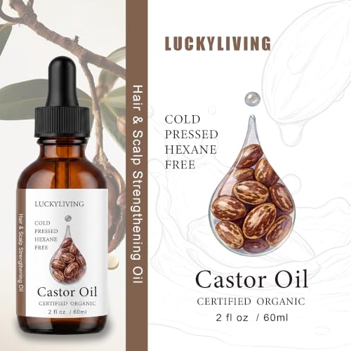 Castor Oil for Eyelash & Brow Growth Organic 2oz - Natural Hair Serum