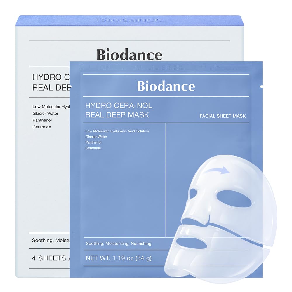 Bio-Collagen Deep Hydrating Hydrogel Face Mask - Pore Minimizing & Plumping | 1.19oz (34g) x 4 Pack