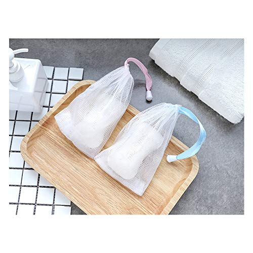 Andiker Mesh Soap Bag Set - 7 Soft Pouches with Drawstring for Shower
