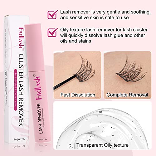 FADLASH Lash Glue Remover 5ml for Cluster & False Lashes - Pink / Clear