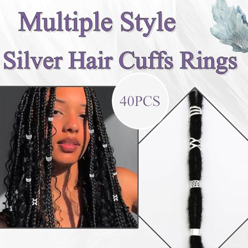80 Pcs Gold and Silver Dreadlock Hair Beads - Non-Piercing Ear Clips