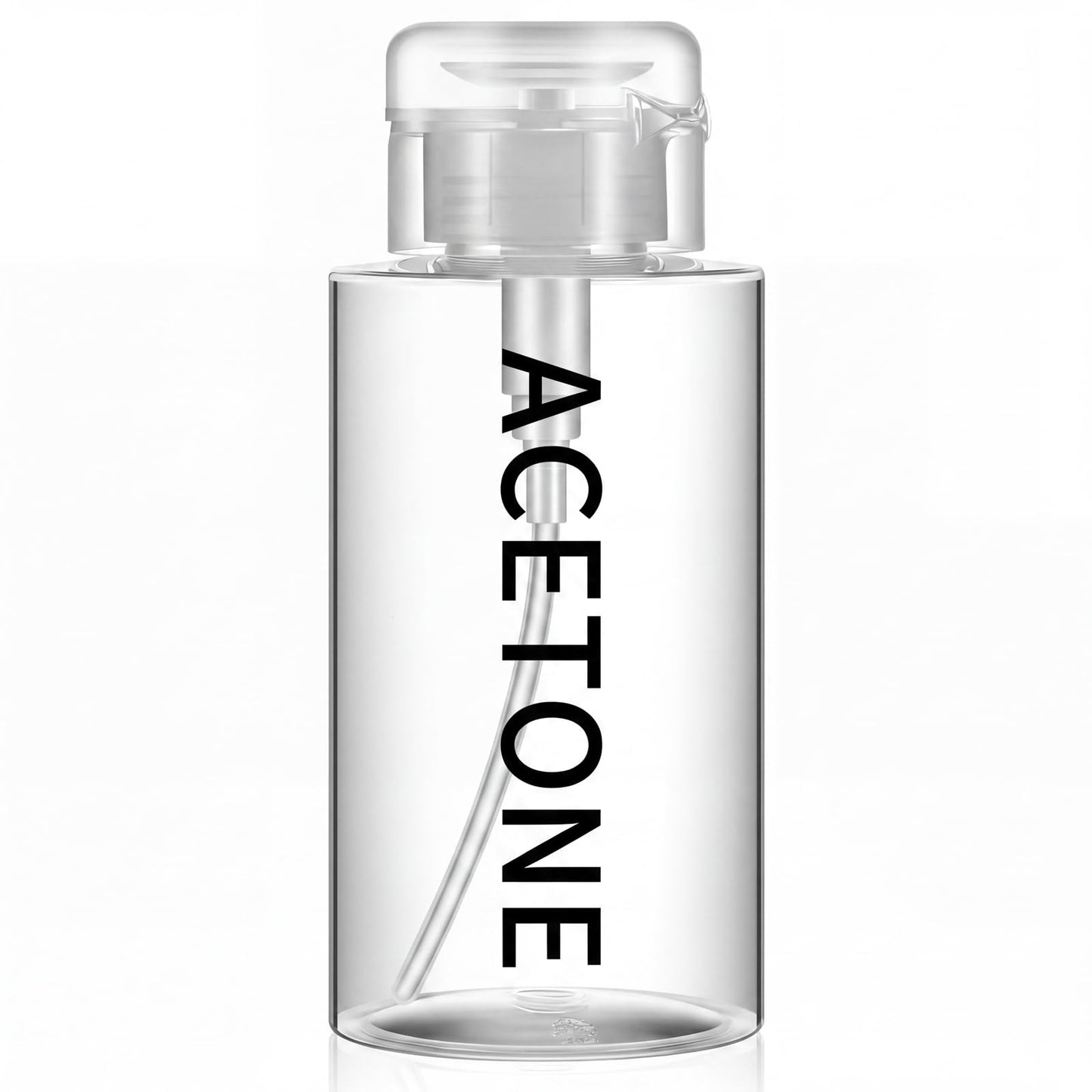 Layhit 1 Pcs 10 oz Acetone Pump Dispenser Bottle Aceone Push Down Liquid Dispenser Empty Pumping Bottle Refillable Cosmetic Container for Personal, Salon, Nail Care, Hospital Use