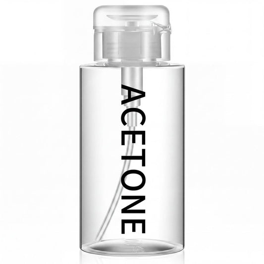 Layhit 1 Pcs 10 oz Acetone Pump Dispenser Bottle Aceone Push Down Liquid Dispenser Empty Pumping Bottle Refillable Cosmetic Container for Personal, Salon, Nail Care, Hospital Use