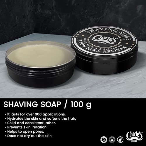 Charles Premium Shaving Soap with Bergamot & Menthol - 3.5 Oz
