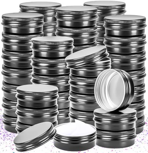 MotBach 30-Pack 2oz Aluminum Tin Jars with Screw Lids for Cosmetics & DIY