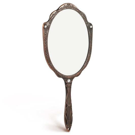 SEWACC Handheld Makeup Mirror with Handle Vintage Portable Makeup Hand Mirror for Ladies Travel Compact