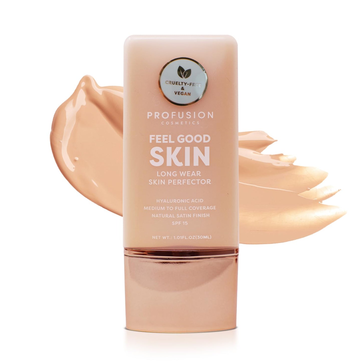 Profusion Cosmetics Lightweight Liquid Foundation - Flawless Radiance, Breathable Vegan Makeup for Uneven Skin Tone | Deep 1