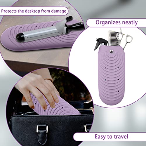 Huakaile Purple Heat Insulating Silicone Travel Mat for Hair Styling Tools