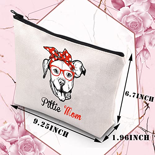 Pitbull Dog Lover Makeup Bag - Pittie Mom Cosmetic Pouch - Waterproof Travel Organizer