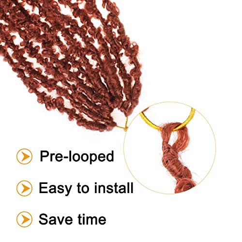 ZRQ 2 Packs 30 Inch Distressed Butterfly Locs Crochet Braids Pre-Looped Ginger Goddess Faux Locs
