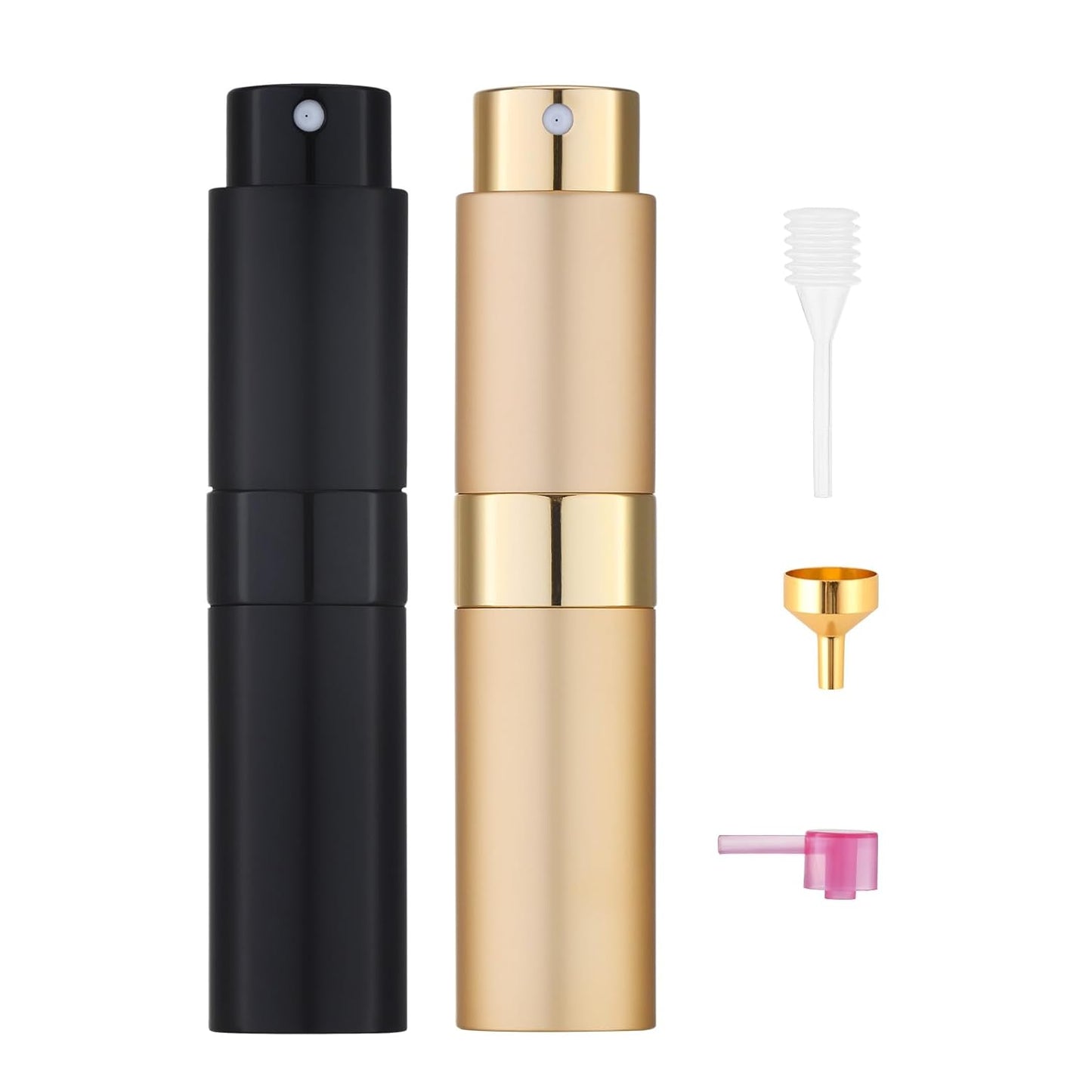 Tekson Travel Perfume Atomizer - Refillable Mini Cologne Spray Bottle | Portable Black Aftershave Dispenser (8ml)