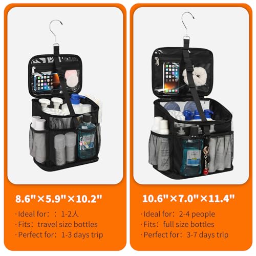 CUBETASTIC Portable Mesh Shower Caddy - Black, Quick Dry Tote for College, Gym & Travel