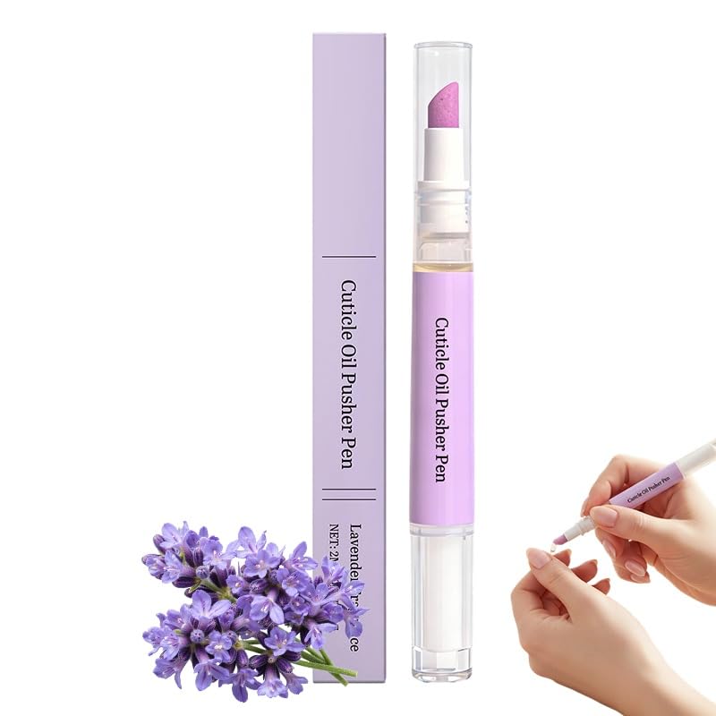 3 in 1 Cuticle Oil Pusher Pen - Upgraded Ceramic Nail Care Tool for Dry Nails & Hangnails | 2 Pack