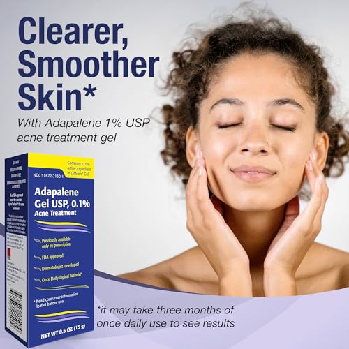 TARO Adapalene 0.1% Gel - Paraben-Free Acne Treatment for Sensitive Skin (0.5 Oz)