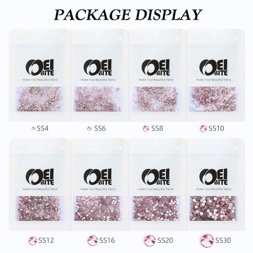 Pink Flatback Rhinestones SS16 (1440pcs) for Nail Art & Crafts