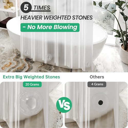 AmazerBath Heavy Duty Clear Shower Curtain Liner 60x60 Inches