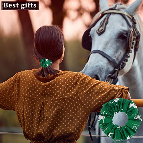 12 Pcs Horse-Themed Satin Hair Scrunchies for Women & Girls - Colorful Ponytail Holders