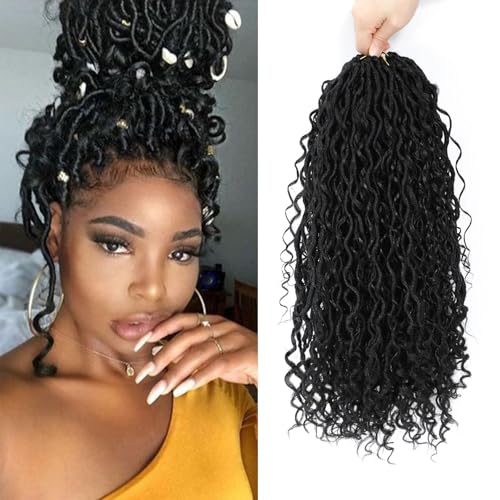 Goddess Faux Locs Crochet Hair 14 Inch - Pre-Looped Boho Synthetic Braids
