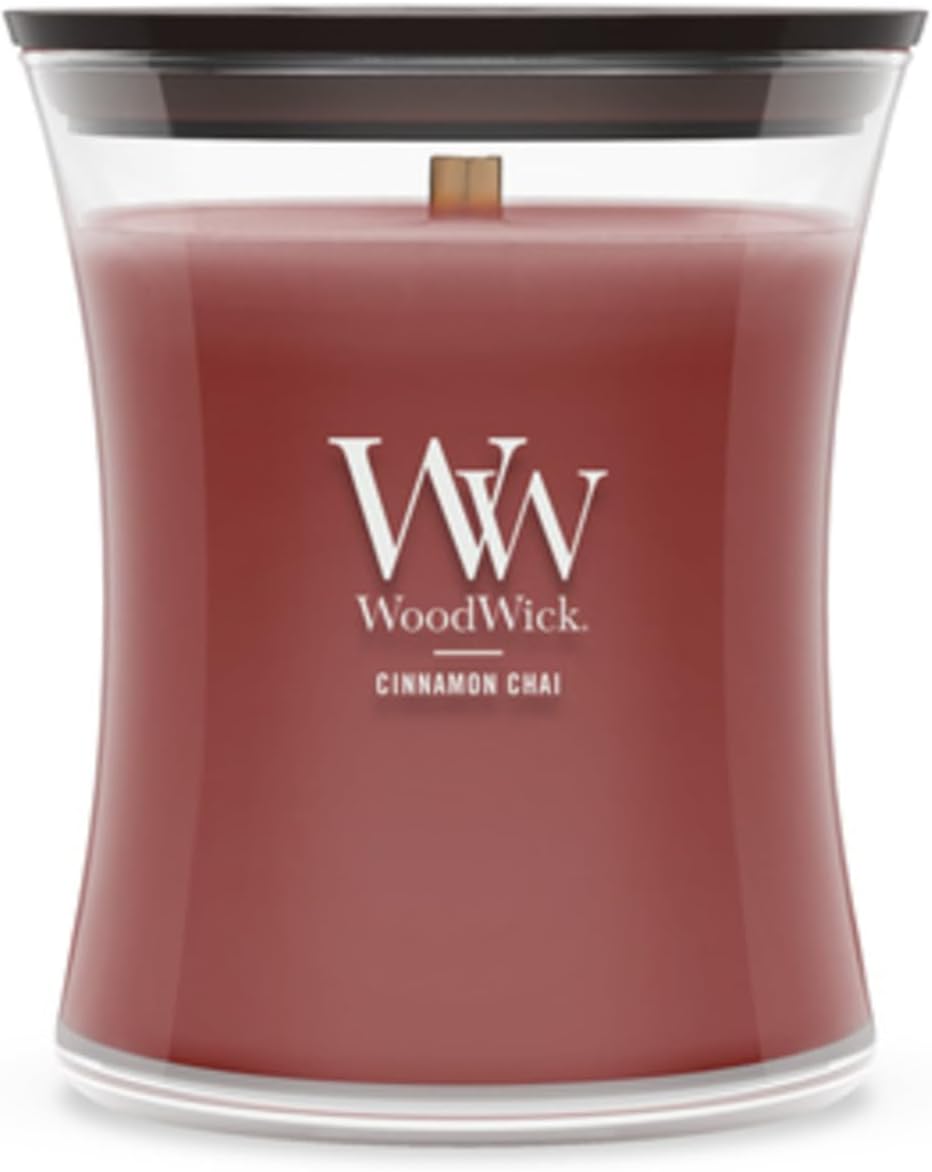 WoodWick Tonka & Almond Milk Candle - 9.7 oz Medium Hourglass with Crackling Wick | Perfect Gift for Men & Women