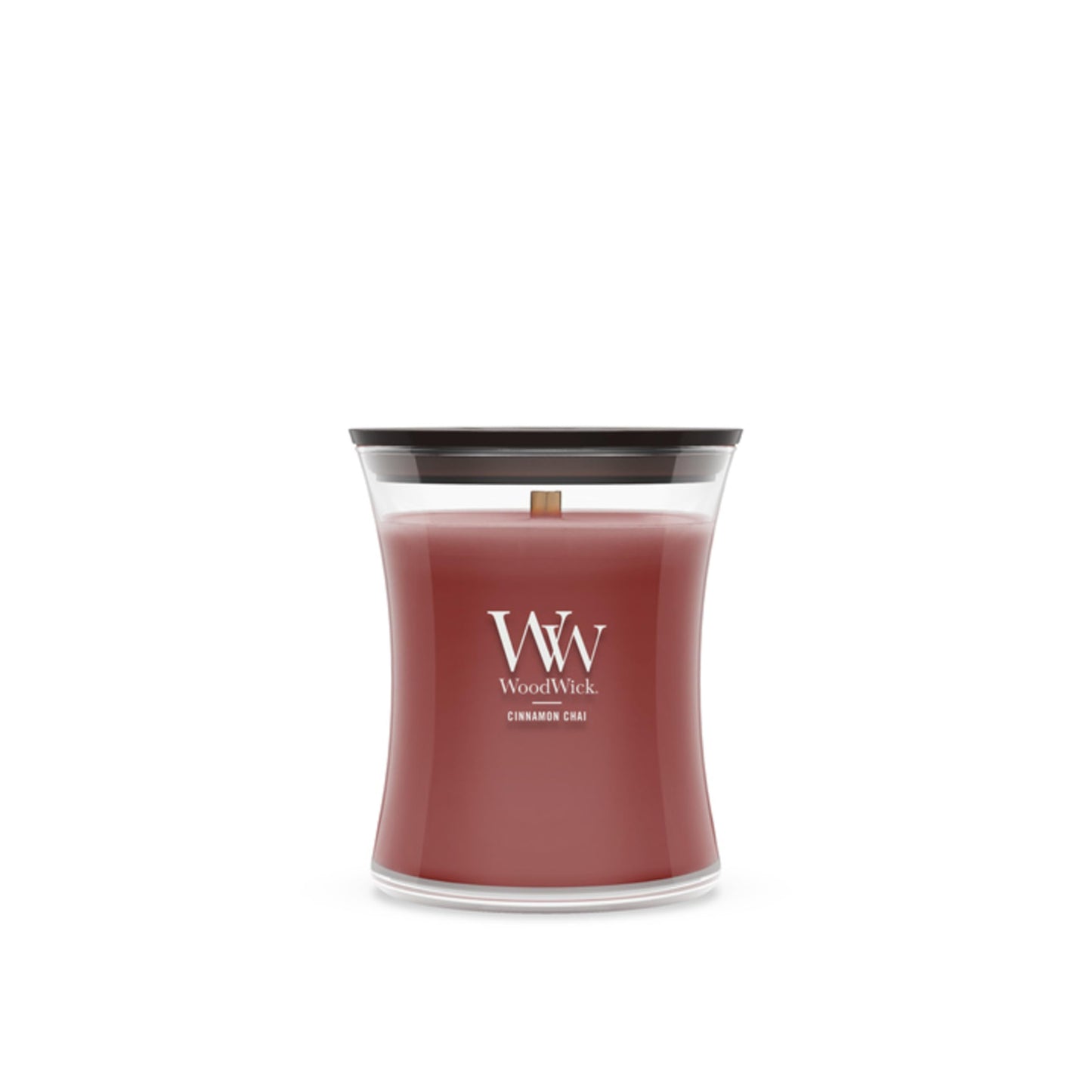 WoodWick Cinnamon Chai Holiday Candle Gifts for Women and Men, 9.7 oz Medium Hourglass Candle with Crackling Wick