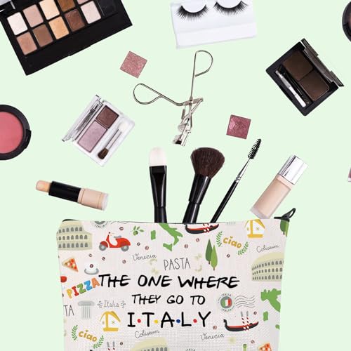 I Love Italy Makeup Bag - Travel Toiletry Pouch for Honeymoon Souvenir